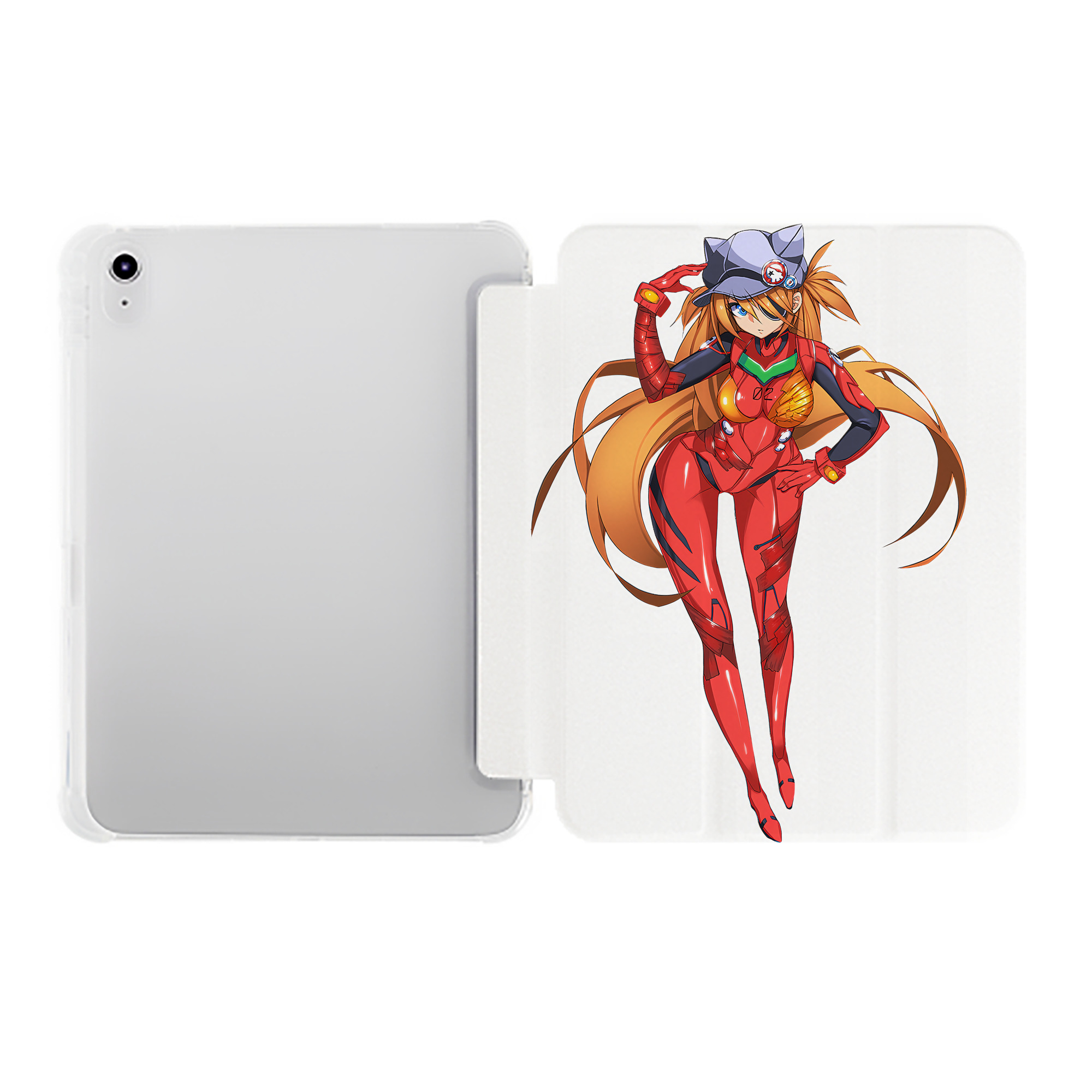 （画像用） EVA 新世紀エヴァンゲリオン IPad ケース ペン収納付き 三つ折りスタンド PUレザー×シリコン 対応機種9.5/10.5/10.9インチ